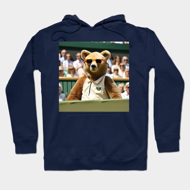 Teddy bear watching tennis at Wimbledon center court Hoodie by TopTennisMerch